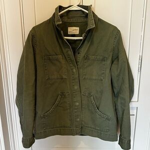 Army green denim jacket
